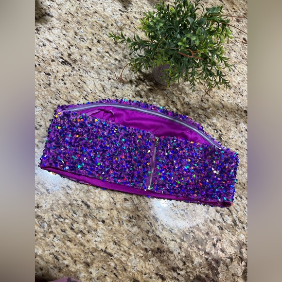Nasty Gal Velvet Tailored Sequins Purple Bralet 10 - Picture 8 of 11